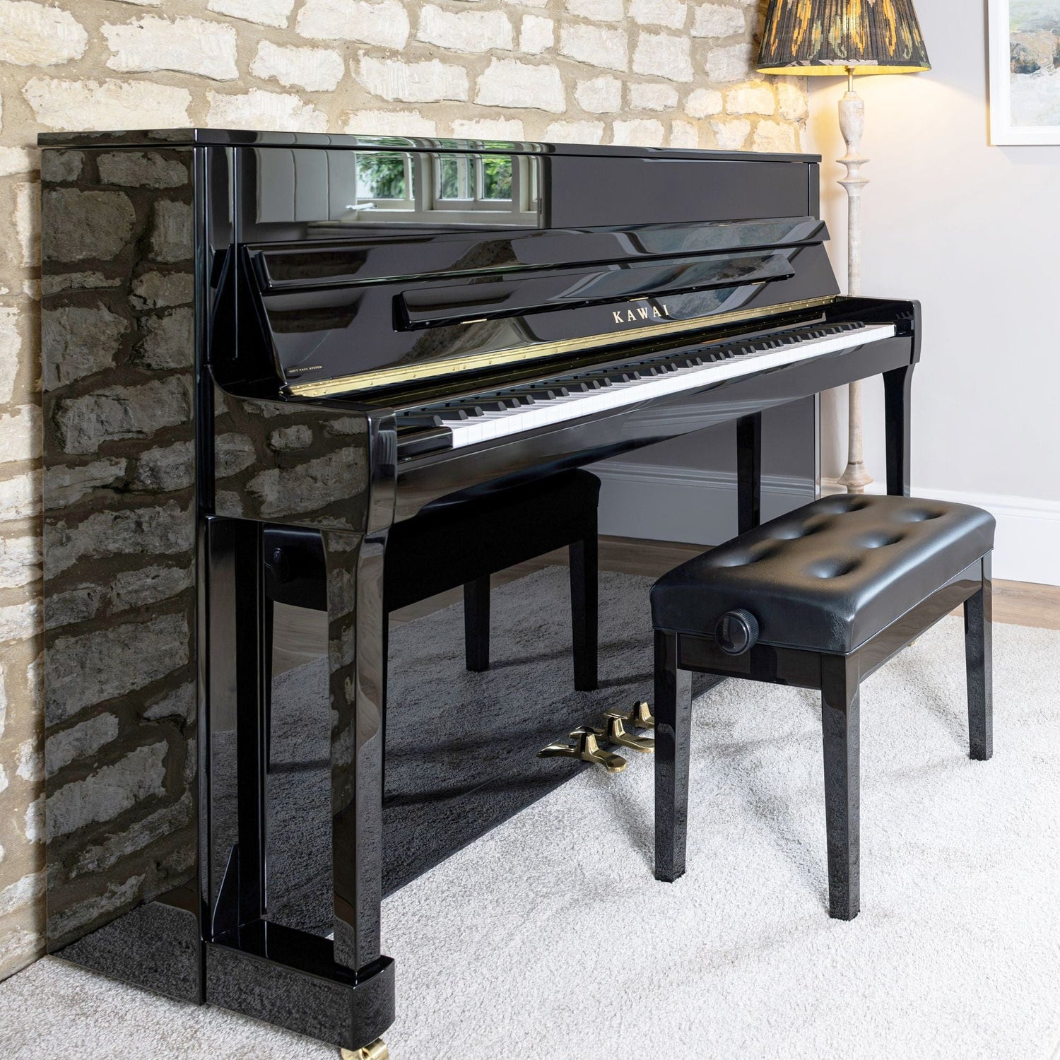 Kawai K200 ATX4 Anytime Silent Upright Piano; Polished Ebony | £500 EXTRA DISCOUNT AT CHECKOUT